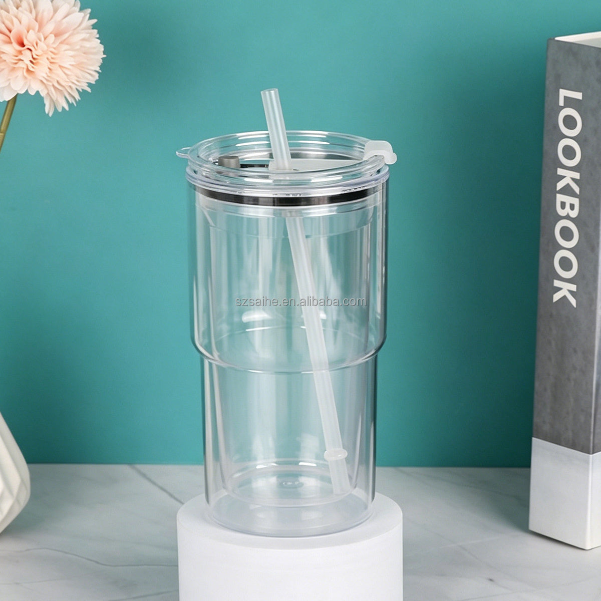 18 oz Acrylic Snowglobe Tumbler