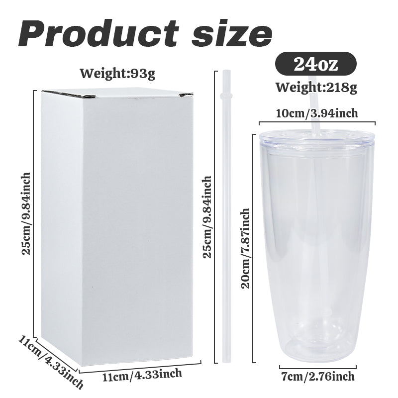 24oz Acrylic Curved Snowglobe Tumbler